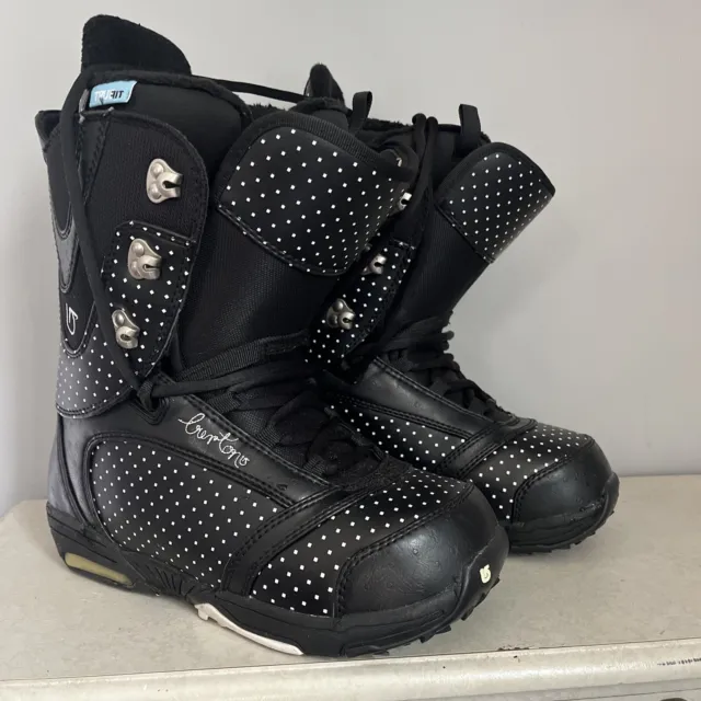 Burton Lodi Snowboard Boots Women’s 7.5 (US) Imprint 2 Black & White Polka Dot