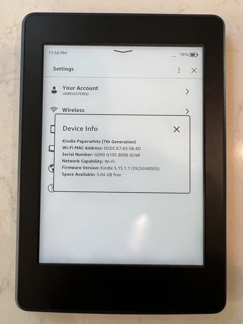 Amazon Kindle Paperwhite (7th Generation) 4gb, NO ADS Amazon Kindle Paperwhite (7th Generation) 4gb, NO ADS