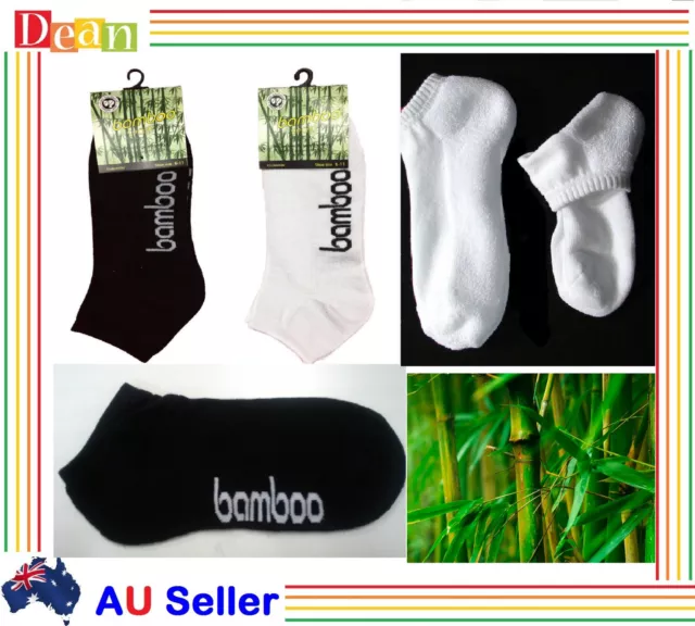 3 Pairs Mens Women Bamboo Sport Socks Ankle Sports Cushion Foot Low Cut AU