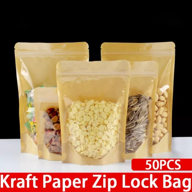 50PCS Kraft Paper Candies Bags  Wedding Birthday Party Supplies