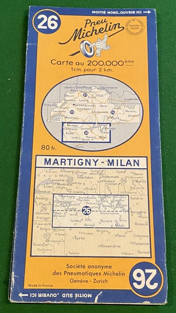 Carte Cycliste Michelin N°120 De 1948 – Publicité Pneu Vélo – Rare – France