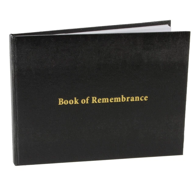 Negro Poliuretano Cubierta Memorial Funeral Libro / De Recuerdo O Condolencias