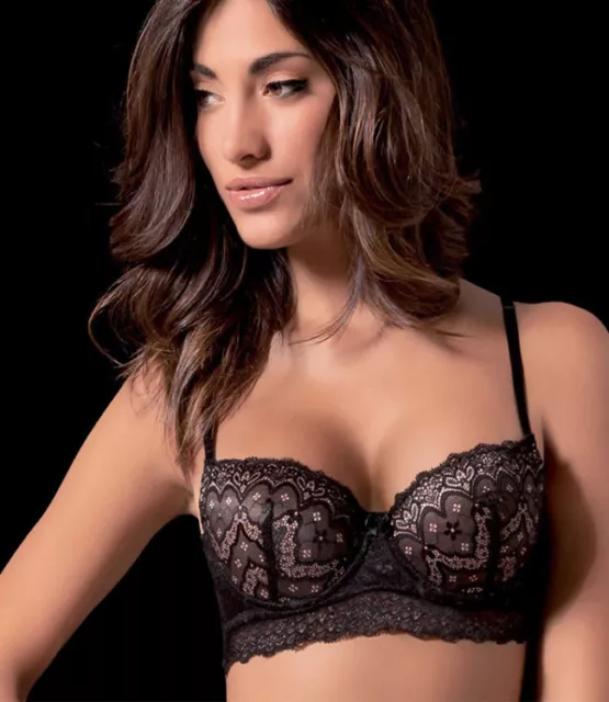 Reggiseno balconcino pizzo imbottito con ferretto coppa B Love and Bra Chantal