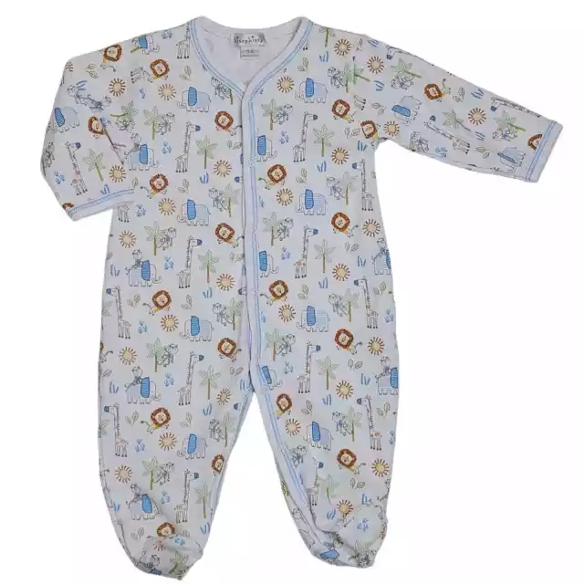 Kissy Kissy Pima Cotton Jungle Animal Safari Coverall Footed Sleeper Baby 3-6M