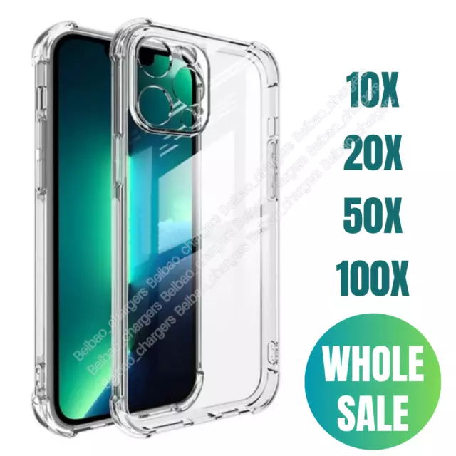 Wholesale Lot For iPhone 15 14 13 Pro Max 12 11 XR XS TPU Clear Phone Case Cover