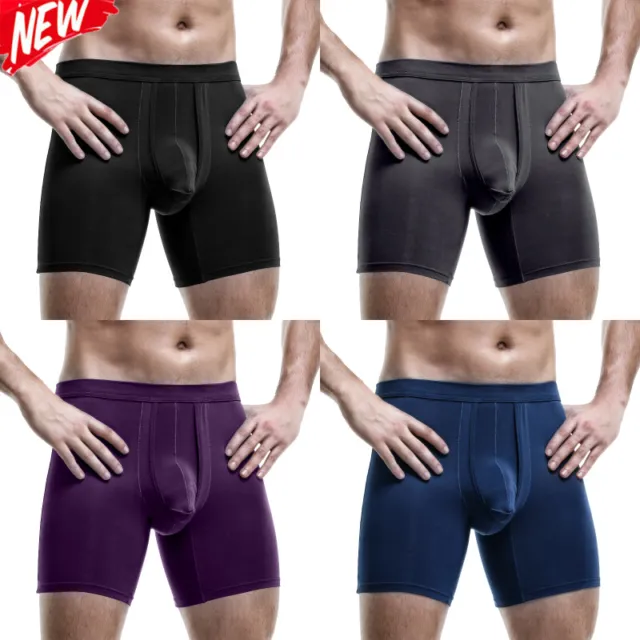 Mens Boxer Shorts Underwear Separate Penis Ball Pouch Breathable Comfort Sport