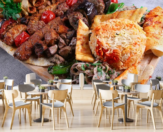 3D GRILL KEBAB Shop BBQ K083 Wallpaper Wall Mural Selfadhesive