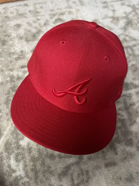 New Era 59FIFTY Atlanta Braves Baseball Cap - Red 100% Wool Y2K