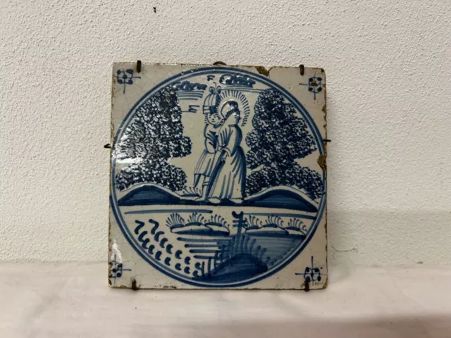 Antica Blue Delft Holland tegel tile piastrella mattonella fiamminga 1700 XVIII