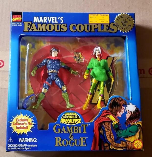 ToyBiz Marvel's Famous Couples X-Men AOA GAMBIT & ROGUE Action Figure 2-Pack