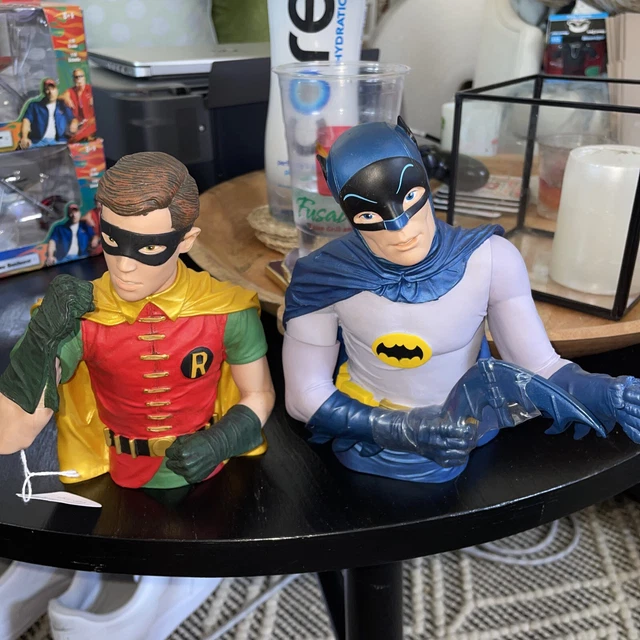 2014 Adam West Batman And Burt Ward Robin Retro 1966 Diamond Select Coin Banks