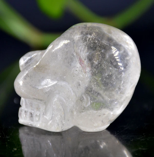 100%Natural White crystal quartz Skull hand Carved Crystal reiki healing 10