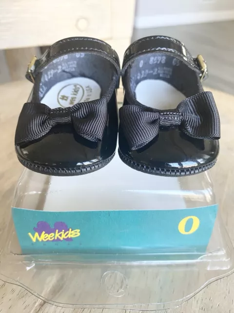 Wee Kids Mary Jane Vintage Shoes Black Size 0 Birth to 6 Weeks Super Soft