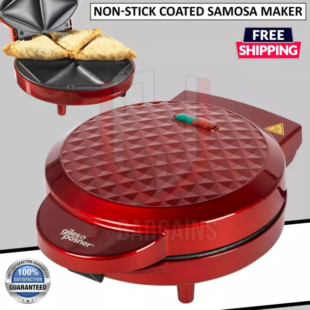 Samosa Maker Non-Stick Coated Cooking Plates 6 Mould 1000W Giles & Posner