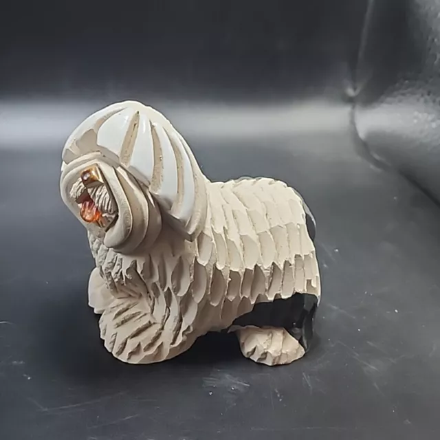 Artesania Rinconada Ceramic English Sheepdog Dig Figurine #113 Uruguay As Is