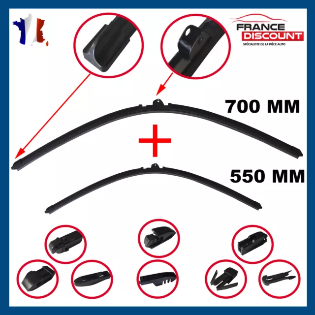 Balais d'Essuie Glace Plat Avant pour OPEL ZAFIRA B (A05) de 2005 à 2015