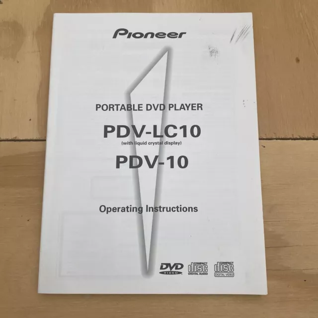 Pioneer Portable DVD Player PDV-LC10 & PDV-L10 Operating Instructions