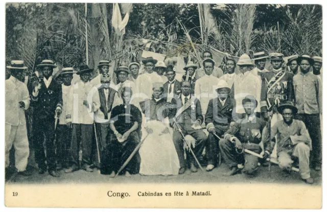 1900 ca CONGO Cabindas en fête à MATADI - Carte postale FP NV