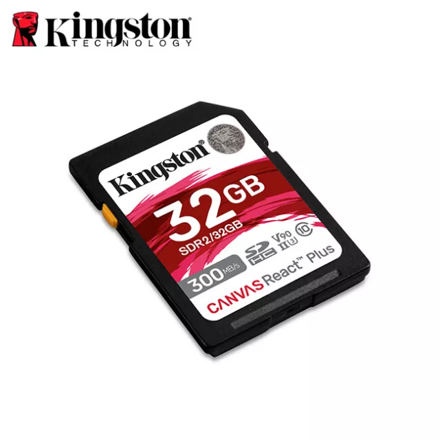 Kingston 32G Canvas React Plus UHS-II C10 U3 V90 SD Card Read Speed up to 300MBs