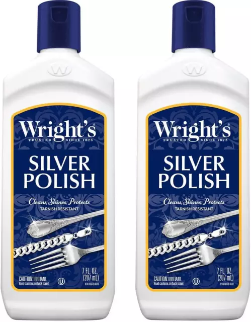 Wright's Silver Cleaner and Polish - 7 Ounce 2 Pack Ammonia-Free - Use on Silver