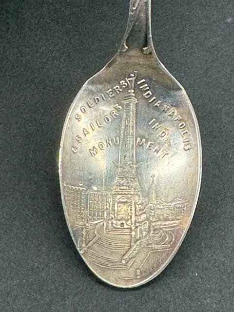 Vintage Sterling Silver Souvenir Spoon "Soldiers Sailors Monument" Indianapolis
