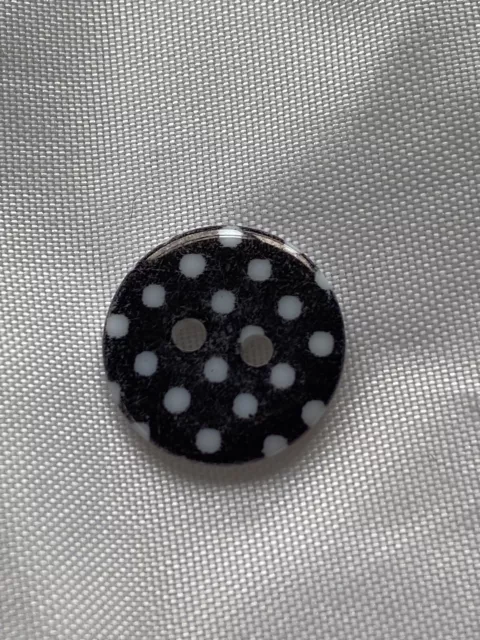 Small Round Acrylic 2-hole 1.5mm Black Polka Dot Craft Sewing Button Bundle 5pcs