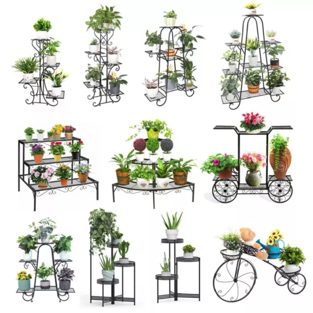 Heavy Duty Metal Plant Flower Pot Display Stand Holder Rack Home Shelf Organizer