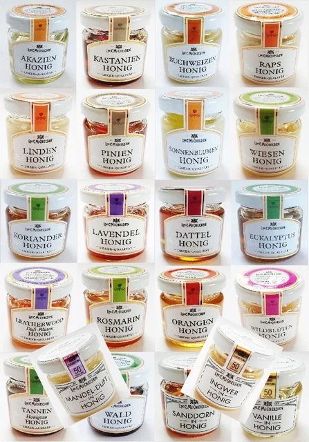 HONIGE SET 20X 50g feine Honige ideal als Geschenk Set Mini Honig LWC ...