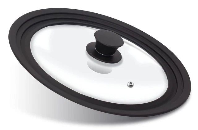 Silicone Universal Lid for Pots, Pans and Skillets - Tempered Glass Co...