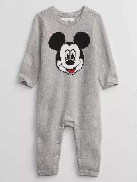 NEW NWT 3-6 Months Infant Baby Gap Disney Mickey Mouse Sweater Romper