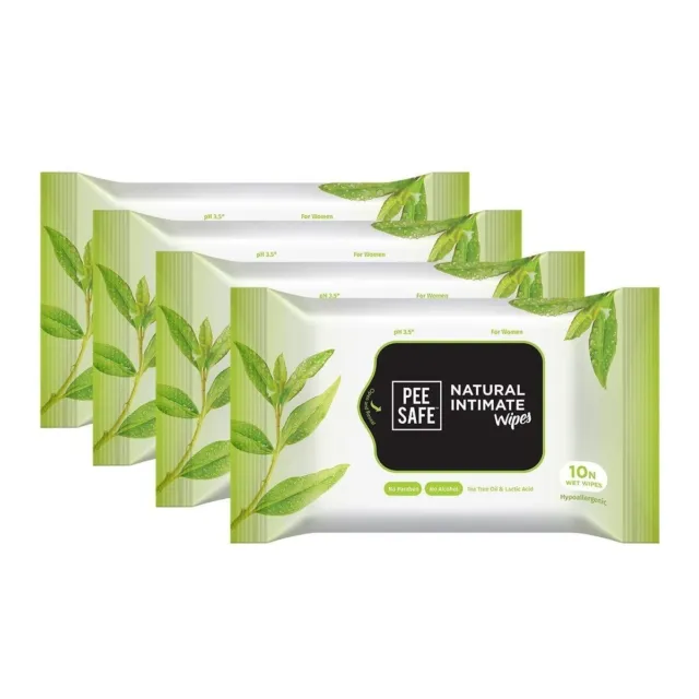 Peesafe Natural Intimate Wipes | 100% Alcohol-Free | 40 Wipes