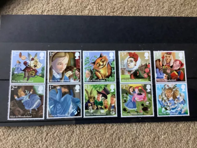 GB 2015 MINT STAMPS - MNH - ALICE IN WONDERLAND SET ( In Pairs )