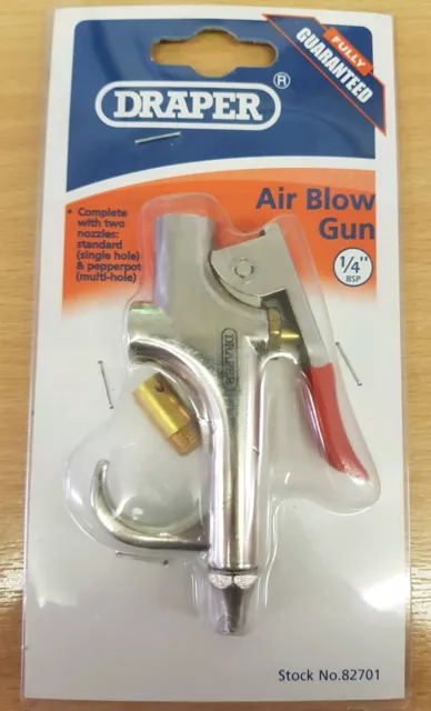 Pistola ad aria draper 82701 1/4"bsp completa di 2 ugelli nuovissima