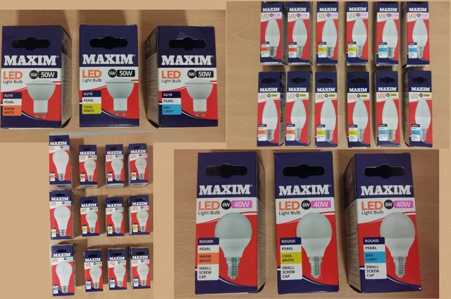 Maxim LED GLS Candle Golf GU10 Bulbs BC B22 ES E27 SES E14 Warm Cool Day White
