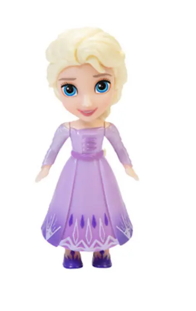 Disney Frozen Ii Elsa Mini Toddler Posable 3" Doll - Rare Long Mauve Dress