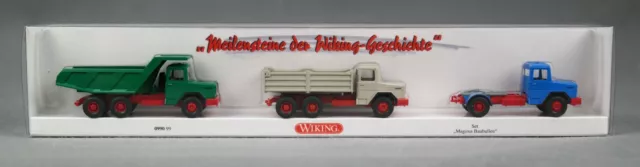 WIKING 099099/0990 99 (H0,1:87) 3-teiliges Set "Magirus Baubullen" - NEUHEIT!