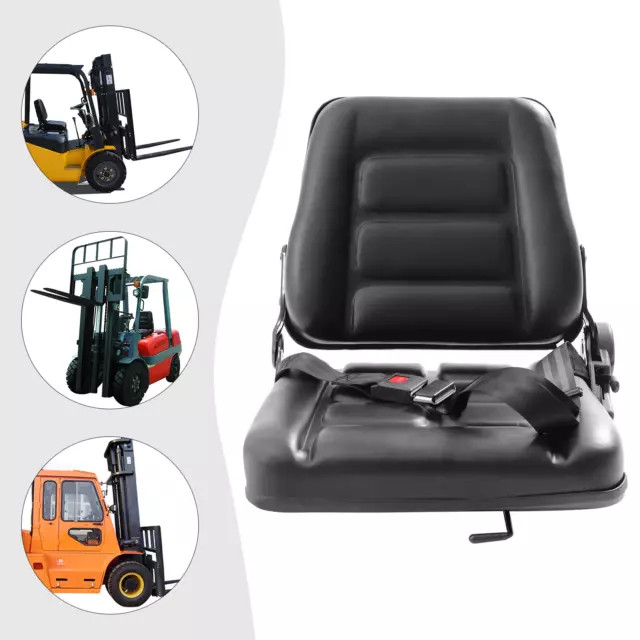 NEW Black Tractor Seat Universal w/ Backrest Slide Track Steel Compact Mower