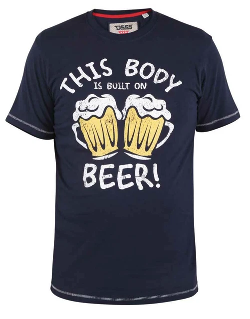 Duca Uomo Dartmoor T-Shirt Birra Stampato Maglietta D555 Misura King Cotone Top