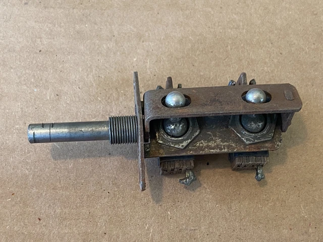Vintage Rotary Power Switch Turns on TWO toggle switches when turned 1/4" Shaft