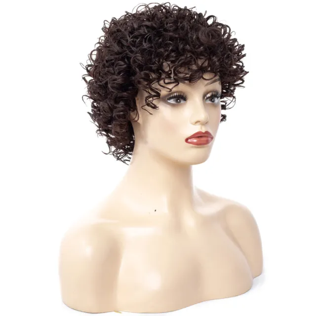 African Wig Afro Small Volume Women's Short HairCurly  Wig Head Cover Realistic
