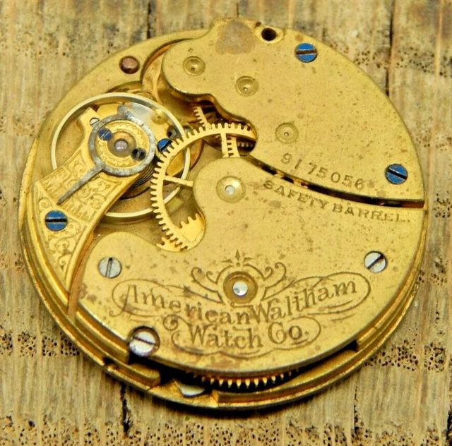 Mouvement De Montre Mécanique Vintage Waltham Cal. Suisse - Modèle HMS, 7 Bijoux, Occasion Pour Réparation Ou Collection
