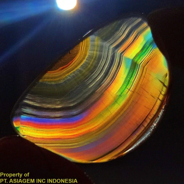17ct 'A' Grade Rainbow IRIS AGATE ~Multi-Color Fire~ 1-of-a-kind ~100% Natural
