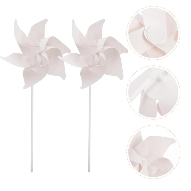 10 Pcs Windmühle Papier Rasen Windräder Gehirn Spielzeug White