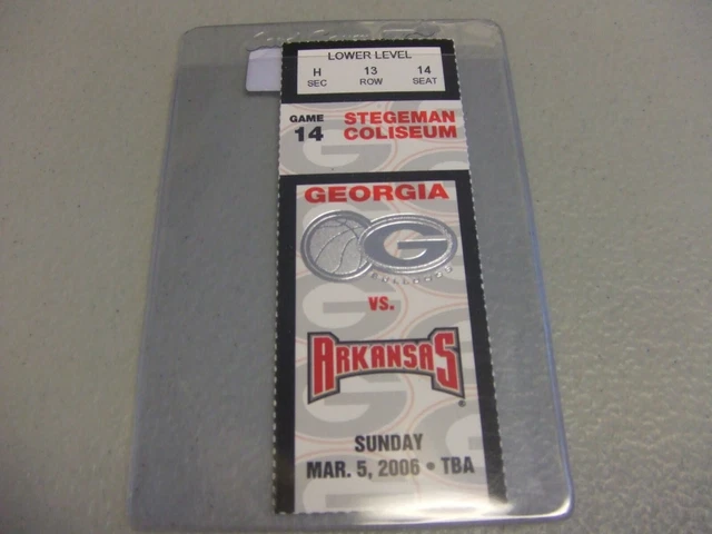 Arkansas Razorbacks vs Georgia Bulldogs (3-5-2006) Basketball Ticket Stub