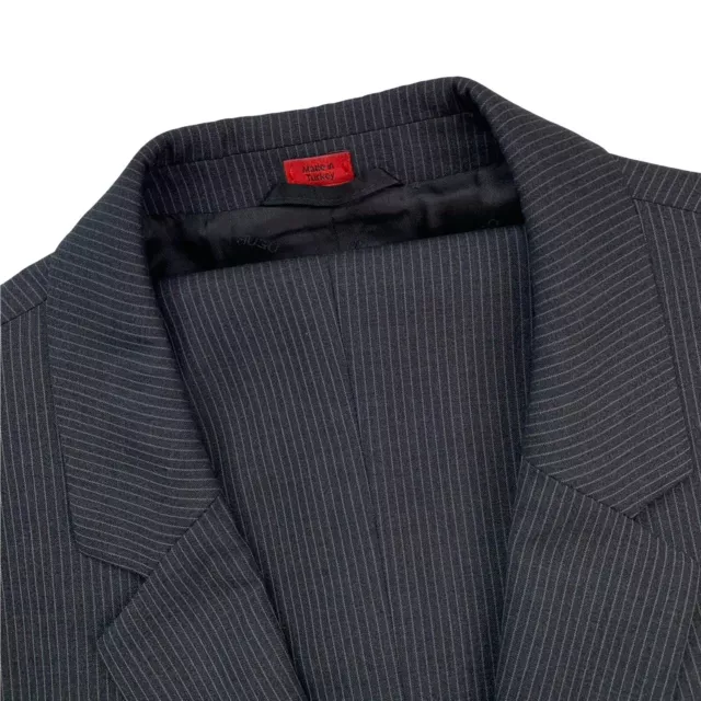 Mens 44 R Hugo Boss Charcoal Grey Mini Stripe Modern Fit Wool Suit