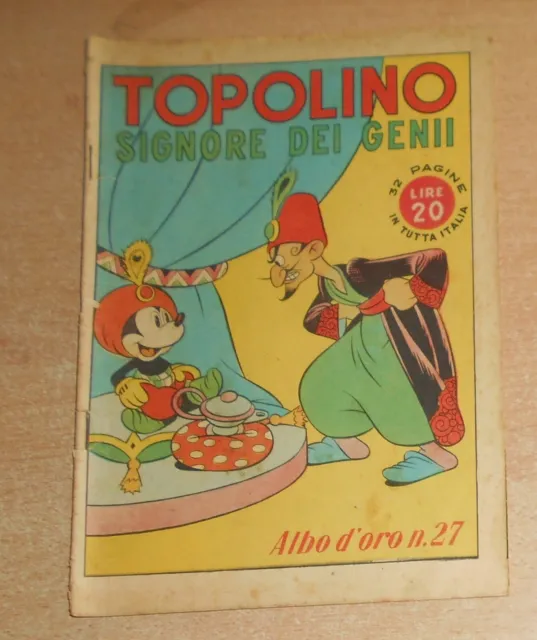 Ed.mondadori Alb0 D'oro  N° 27  1946  Topolino  Originale !!!!!