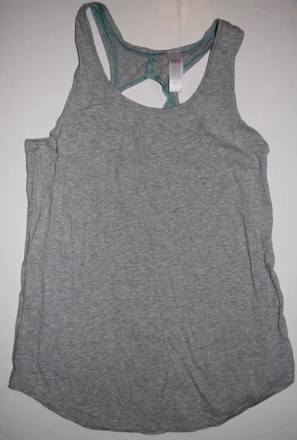 EUC IVIVVA by LULULEMON GIRLS GRAY RACERBACK CUT OUT TANK SIZE 12