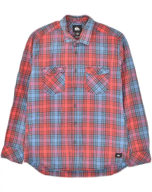 QUIKSILVER Mens Flannel Shirt Small Red Check Cotton VC06