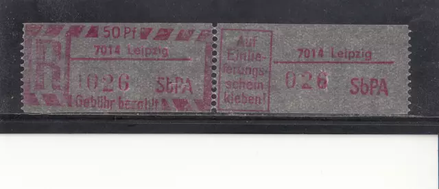 DDR SbPA Einschreibezettel nach FORGE: B 7014 Leipzig I PU- RU (e)