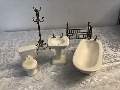 Vintage Dollhouse Furniture & House Decor AS IS